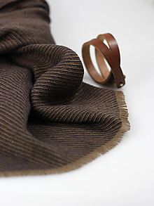 Pánske doplnky - Elegantný pánsky šál z hnedého vzorovaného ľanu "Brown" - 15055581_