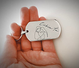 Kľúčenky - Kľúčenka z chirurgickej ocele s gravírovaním textom: Ľúbim ťa - 15057185_
