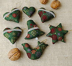 Dekorácie - Vianočné dekorácie - sady zo zelenej zlatotlače (zelená zlatotlač vločky No13) - 15054490_