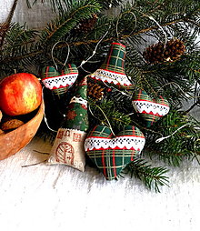 Dekorácie - Vianočné dekorácie - sady zo zelenej zlatotlače - 15054500_