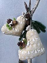 Dekorácie - Vánoční dekorace - botičky béžové - 15060659_