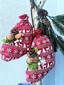 Dekorácie - Vánoční dekorace - červené botičky - 15060468_