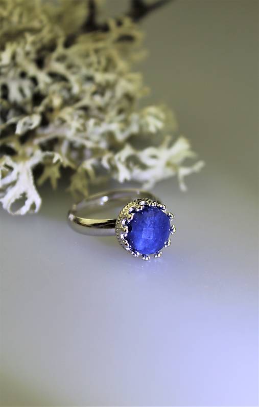 Prstene - zafírový sodalit strieborný prsteň  - 15061588_