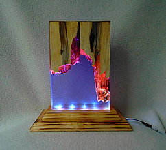 Svietidlá - Nočná lampa z dreva a živice - 15059609_