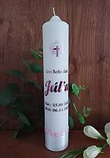 Sviečky - Personalizovaná ružová krstná svieca - 15061225_
