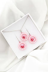 Sady šperkov - Ručne šitý set šperkov Mini (Ružová) - 15062646_