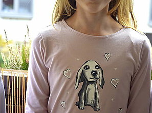 Detské oblečenie - Tričko na želanie psík so srdiečkami - 15061872_