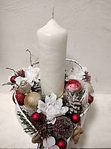 Dekorácie - Vianočná dekorácia srdce svietnik - 15061273_
