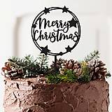 Dekorácie - Zápich na tortu - Merry christmas 4 - 15060579_