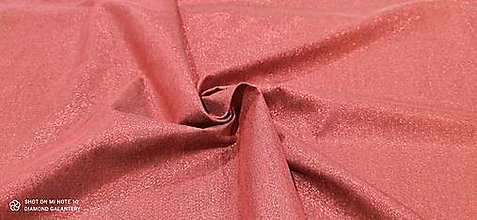 Textil - Látka pretkávaná lurexovou niťou - Červená- cena za 10 cm (Červená) - 15065511_