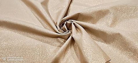 Textil - Látka pretkávaná lurexovou niťou - Červená- cena za 10 cm (Zlatá) - 15065516_