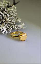 Prstene - Kalcit citrínový prsteň striebro - nastaviteľný - 15064921_