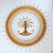 Obrazy - Mandala STROM ŽIVOTA (gold) 40 x 40 - 15064959_
