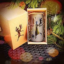 Svietidlá a sviečky - Vianočný sklenený svietnik - 15066272_