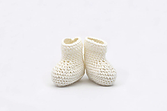 Detské topánky - Biele papučky MERINO/BAVLNA - 15066008_