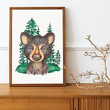 Kresby - Plagát| zvieratká z lesa| Medveď - 15065408_