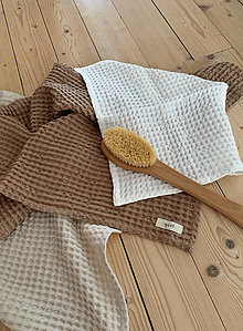 Úžitkový textil - Ľanová vaflová osuška | Waffle osuška na kúpanie - 15065758_