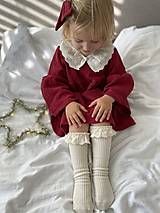 Detské oblečenie - Vianočný set - šaty, mašľa, golier - 15067490_