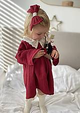 Detské oblečenie - Vianočný set - šaty, mašľa, golier - 15067494_