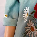 Šaty - Ľanové, ručne maľované šaty " Kytica s makmi a margarétkami " - 15069050_