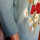 Šaty - Ľanové, ručne maľované šaty " Kytica s makmi a margarétkami " - 15069054_