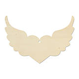Drevený výrez Srdce s krídlami 9x13x0,4 cm