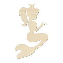 Polotovary - Drevený výrez Morská panna princezná 15x9x0,4cm - 15068488_