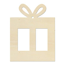 Polotovary - Drevený výrez Vianočný darček 9x7x0,4 cm - 15071728_