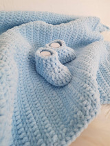 Úžitkový textil - Detská deka s papučkami - 15070736_