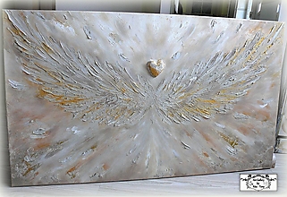 Obrazy - "Strážny anjel" 3D maľba - 15068608_