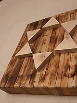 Tabuľky - Davidova hviezda z dreva na masívnom bloku - 15068565_