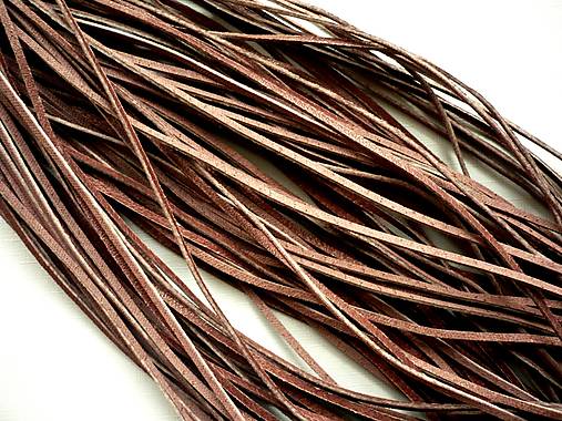 Suroviny - Kožený řemínek 2 mm, 92 cm - hnědý - 15068646_