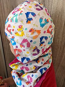 Detské čiapky - dvojvrstvový set čiapka + nákrčník Líštičky - 15069132_