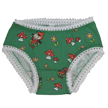 Detské oblečenie - dívčí kalhotky zelené mochomůrky - 15069543_