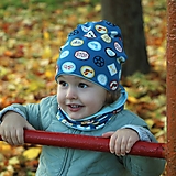 Detské čiapky - Dopravné značky úpletová čiapka, nákrčník alebo set - 15072788_