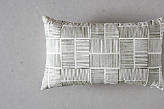 Úžitkový textil - Linorytový polštář / Lines blok khaki / Sleva - 15074485_