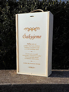 Dekorácie - Ďakovná krabica na víno dvoj obal 2x0,75l výroba na mieru - 15075719_