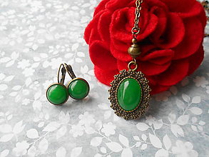 Sady šperkov - Sada so zeleným jadeitom - 15075944_