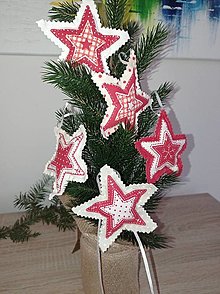 Dekorácie - Vianočné ozdoby - Voňavé hviezdy 5 ks - 15073409_
