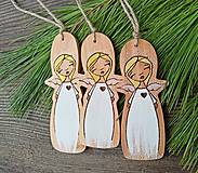 Dekorácie - Vianočná drevená dekorácia "anjel 8" - 15074352_