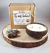 Sviečky - Sójová sviečka v kokosovom orechu - 15027883_