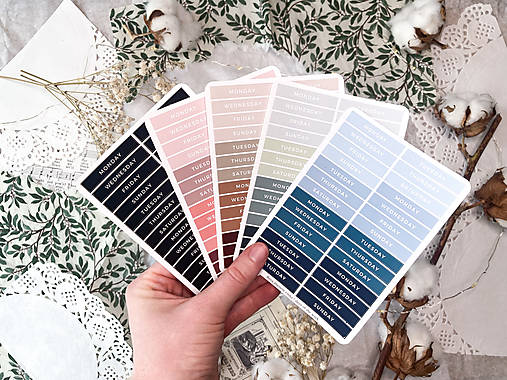 Papier - Samolepky" Dni v týždni / Eng. " - 15075805_