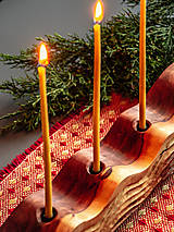 Sviečky - Vysoké tenké máčané Sviečky z včelieho vosku - 10 ks v darčekovej krabičke - 15076073_
