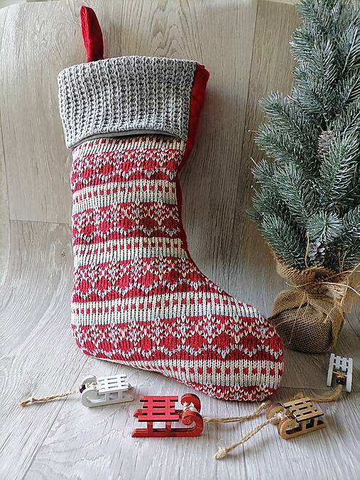 Dekorácie - Mikulášske vrecko-ponožka  - 15073825_