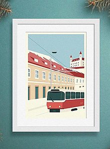 Grafika - Zimný print folkjord Kapucínska ulica - 15074169_