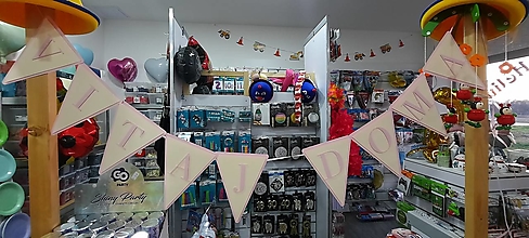 Papier - Girlanda Vitaj doma ružová 3D (Modrá) - 15079367_