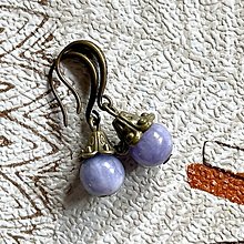 Náušnice - Angelite Jade Bronze Earrings / Náušnice s angelitovým jadeitom N111 - 15078046_