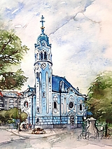 Obrazy - Zľava "Modrý kostolík" - 15079573_