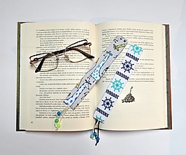 Papiernictvo - Záložka do knihy - námornícke, žirafky so svietiacimi korálkami - 15078221_