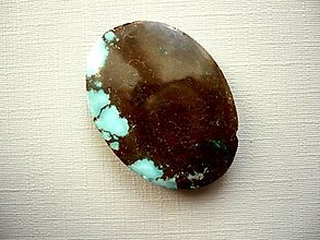 Minerály - Kabošon - tyrkys s magnezitem 32 mm, č.11f - 15080633_